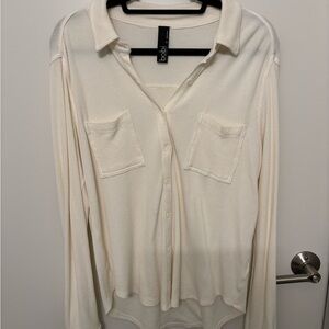 bobi Cream Button-Up Blouse